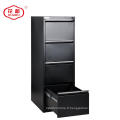 Mobilier de bureau 4 tiroirs Armoire de rangement en acier inoxydable noir